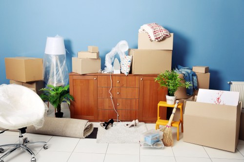 Prepared moving boxes and furniture for a fast local removals service