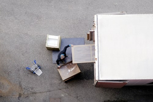 Boxes and bags organised for a student move in Brixton