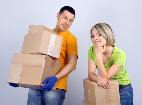 Packed boxes and transport for a local removal job